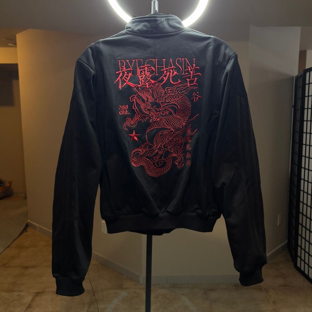 RYE CHASIN "BOSOZOKU" EMBROIDERED ZIP UP JACKET BLACK/RED